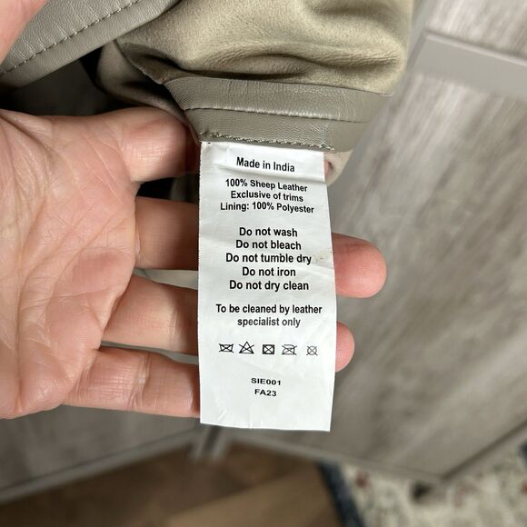 Quince Genuine Leather Shirt Jacket Mushroom Taupe NEW - Picture 5 of 7